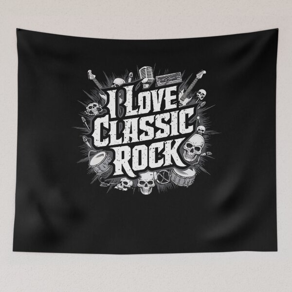 Item preview, I LOVE CLASSIC ROCK retro style rock'n roll  music design designed and sold by Jt41.