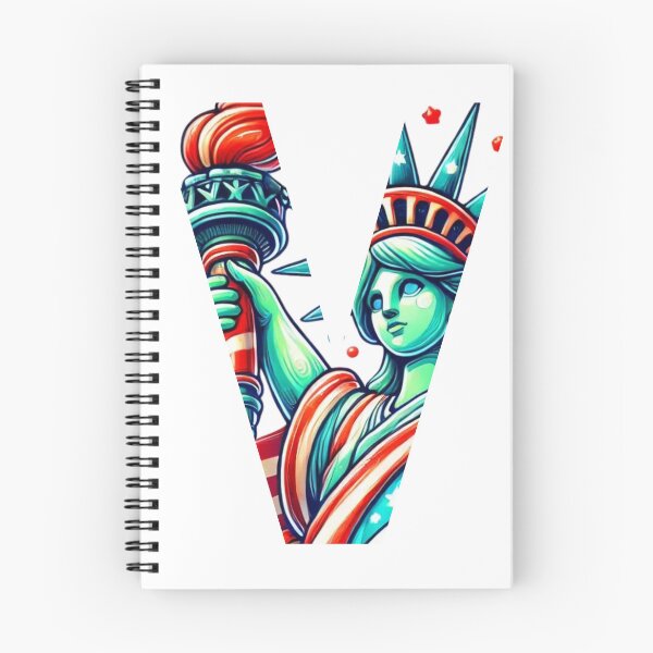 Item preview, Save Democracy Featuring Colorful Statue of Liberty Illustration Inside Letter V designed and sold by The-DrawingLab.