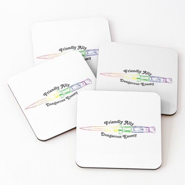 Item preview, Copy of “Friendly Ally Dangerous Enemy” switchblade pride flag variant designed and sold by booettebabe.