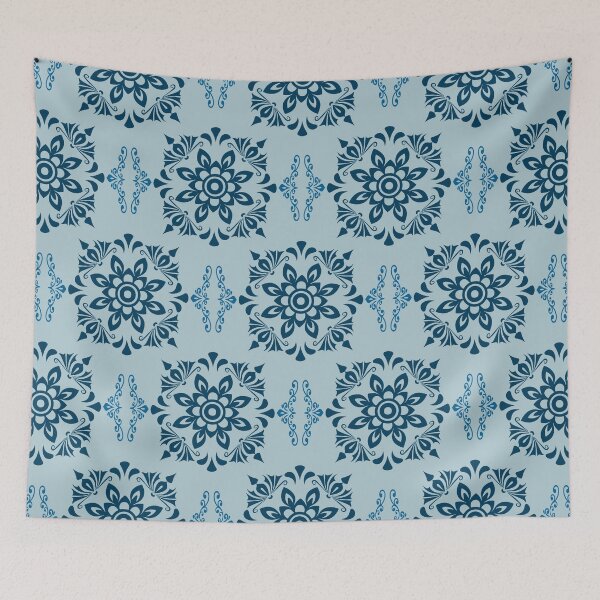Artikelvorschau, Nahtlose Stickerei mit oreintalem Flora-Damastmuster, künstlerischer Ornamentdruck. Design für Teppiche, Decken, Tapeten, Verpackungen, Stoffe, Kleidung entworfen und verkauft von yakza-design.
