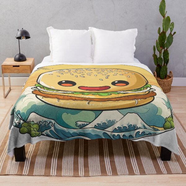 Item preview, Kawaii Japanese style Burger Food Illustration designed and sold by nomiraclehere.