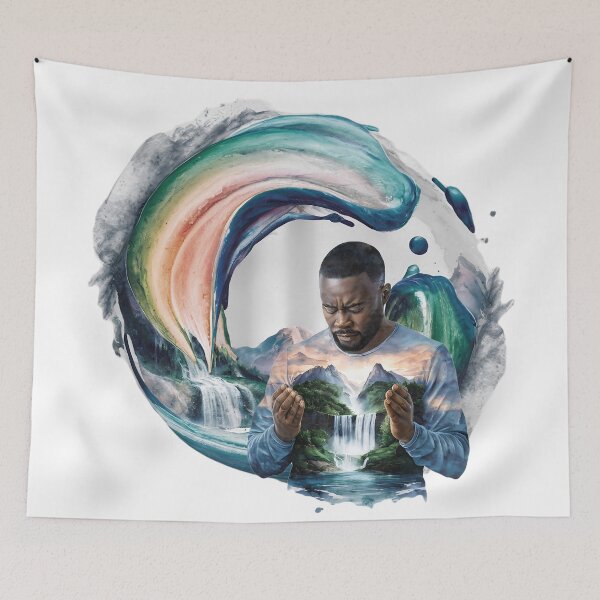 Item preview, Man Worshipping Yahuah - Pray - Christian Hebrew Watercolor designed and sold by Narrow-Path.