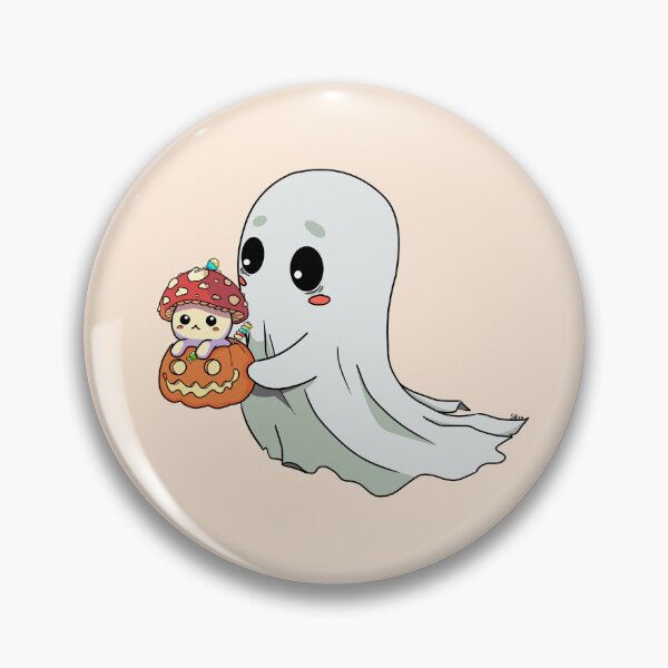 Item preview, Ghost holding pumpkin mushroom designed and sold by SheboahArt.