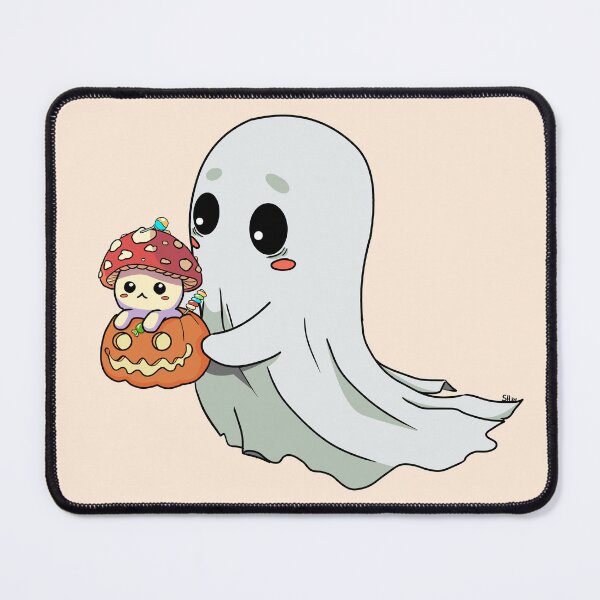 Item preview, Ghost holding pumpkin mushroom designed and sold by SheboahArt.
