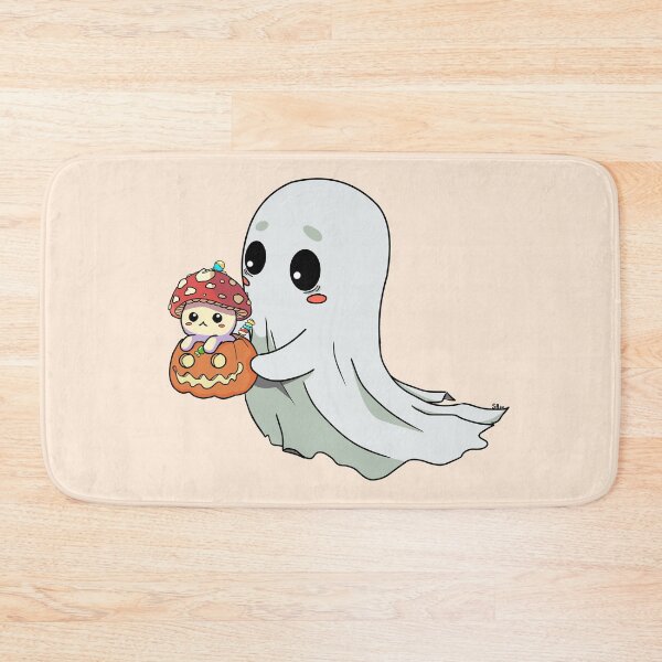 Item preview, Ghost holding pumpkin mushroom designed and sold by SheboahArt.