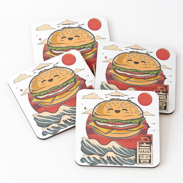 Item preview, Kawaii Japanese style Burger Food Illustration designed and sold by nomiraclehere.