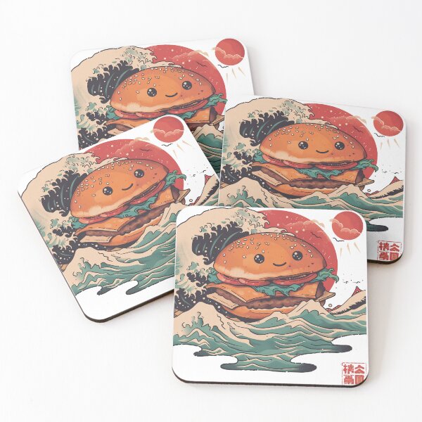 Item preview, Kawaii Japanese style Burger Food Illustration designed and sold by nomiraclehere.