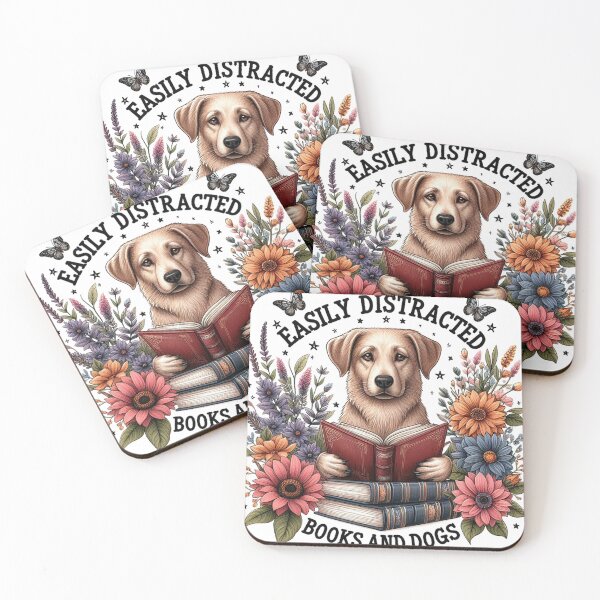 Item preview, Easily Distracted by Books and Dogs designed and sold by clintang.