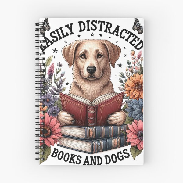 Item preview, Easily Distracted by Books and Dogs designed and sold by clintang.
