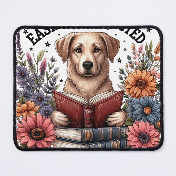 Item preview, Easily Distracted by Books and Dogs designed and sold by clintang.