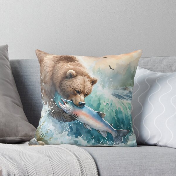 Item preview, Bear Hunting Salmon designed and sold by RubisLeaf.
