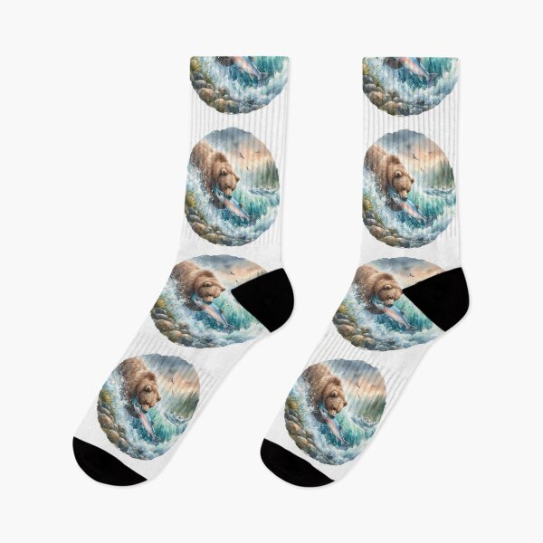 Item preview, Bear Hunting Salmon designed and sold by RubisLeaf.