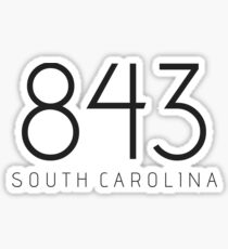 SOUTH CAROLINA 843 • BLACK Sticker