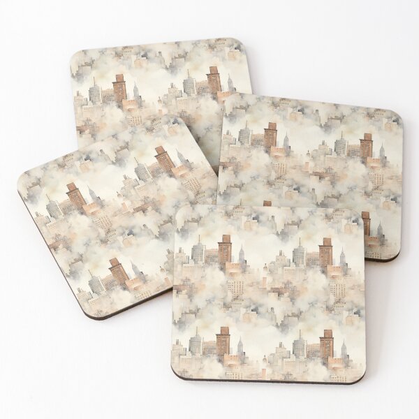 Item preview, Watercolor City Skyline Landscape Patterns designed and sold by Mandie Kuo.