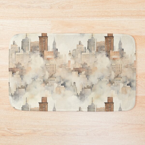 Item preview, Watercolor City Skyline Landscape Patterns designed and sold by Mandie Kuo.
