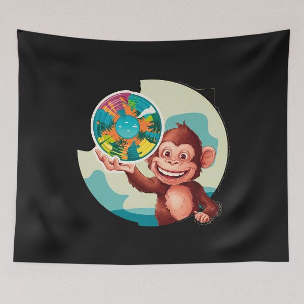 Item preview, Small cute funny monkey designed and sold by AnimalsDH305.