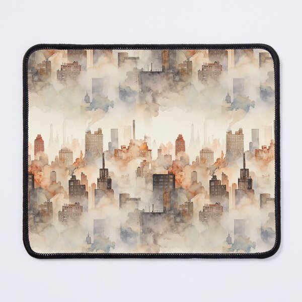 Item preview, Watercolor City Skyline Landscape Patterns designed and sold by Mandie Kuo.