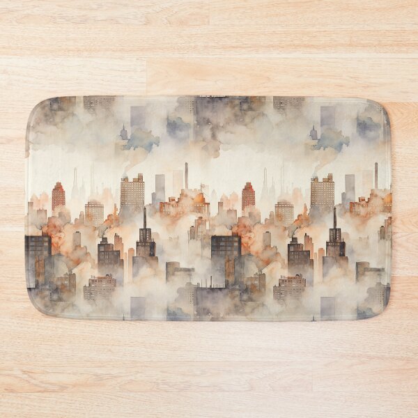Item preview, Watercolor City Skyline Landscape Patterns designed and sold by Mandie Kuo.