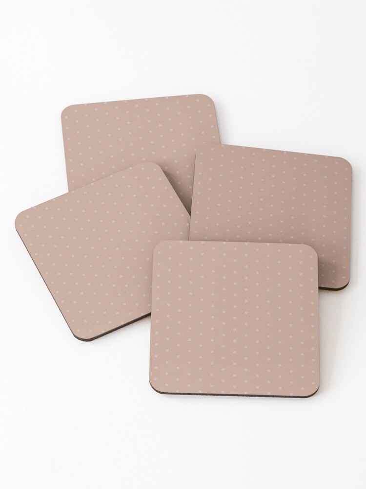 Coasters (Set of 4), Geometric Warm Neutrals Burnished Lilac Polka Dots On Tuscany designed and sold by Triplicate Limited
