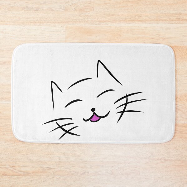 Item preview, Simplistic cat drawing of happy cat face smiling designed and sold by kitty-kingdom.