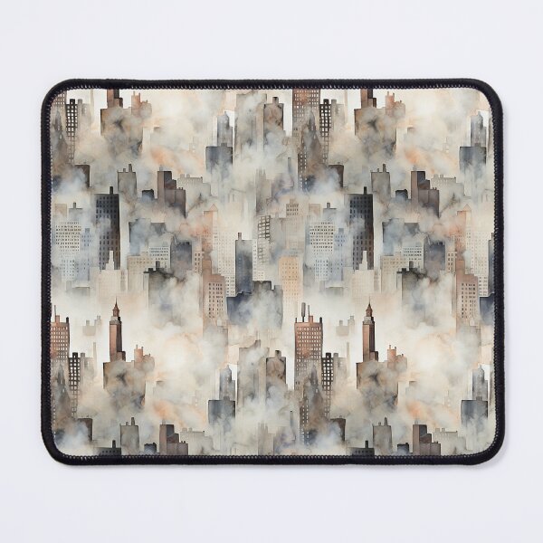 Item preview, Watercolor City Skyline Landscape Patterns designed and sold by Mandie Kuo.