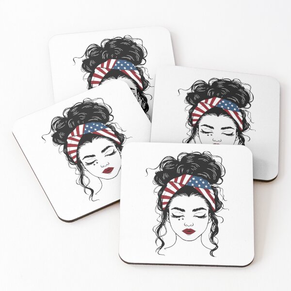 Item preview, Patriotic Messy Bun Women American Summer 4th of July designed and sold by FineElephant.
