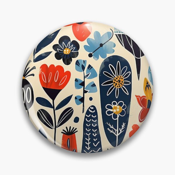 Item preview, Folklore art flowers and blossoms, traditional Scandinavian painting designed and sold by NordicArtPrint.