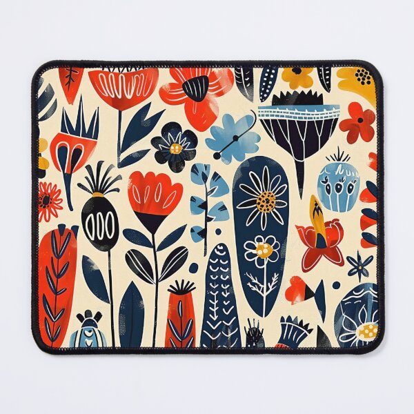 Item preview, Folklore art flowers and blossoms, traditional Scandinavian painting designed and sold by NordicArtPrint.