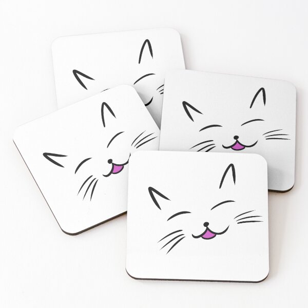 Item preview, Simplistic cat drawing of happy cat face smiling designed and sold by kitty-kingdom.