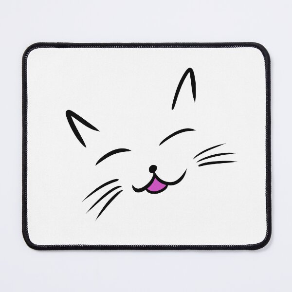 Item preview, Simplistic cat drawing of happy cat face smiling designed and sold by kitty-kingdom.