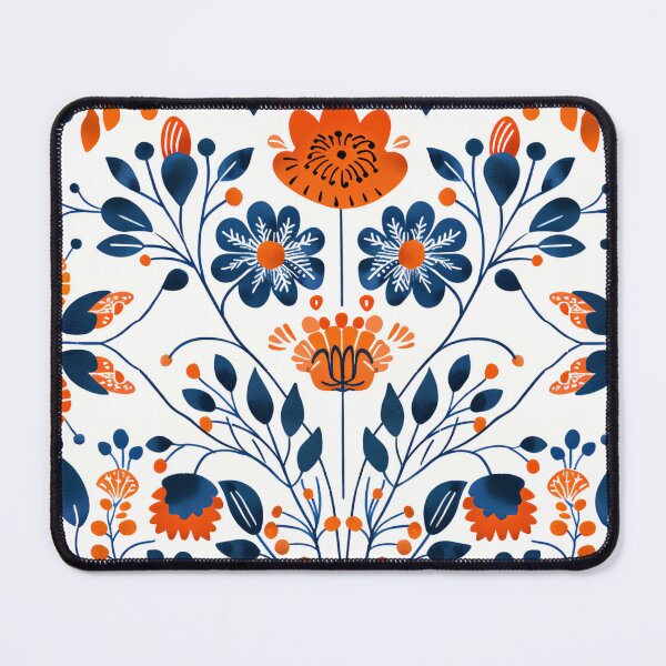 Item preview, Blossoms and floral patterns folk art, traditional Scandinavian painting designed and sold by NordicArtPrint.