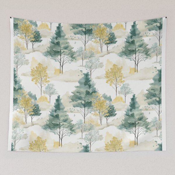 Item preview, Watercolor Forest Tree Nature Landscape Patterns designed and sold by Mandie Kuo.