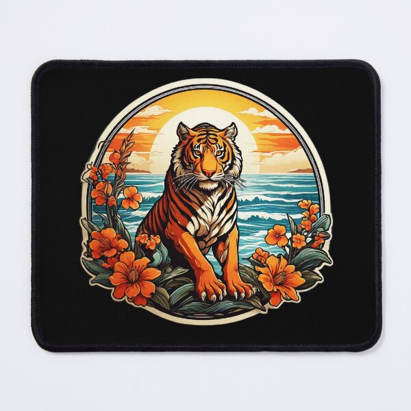 Item preview, Bengal Tiger by The Ocean with Hawaiian Orchids designed and sold by NautiChic.