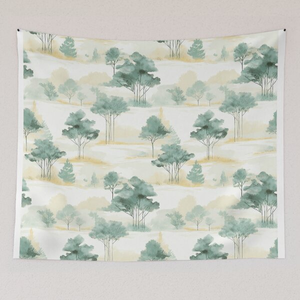 Item preview, Watercolor Forest Tree Nature Landscape Patterns designed and sold by Mandie Kuo.