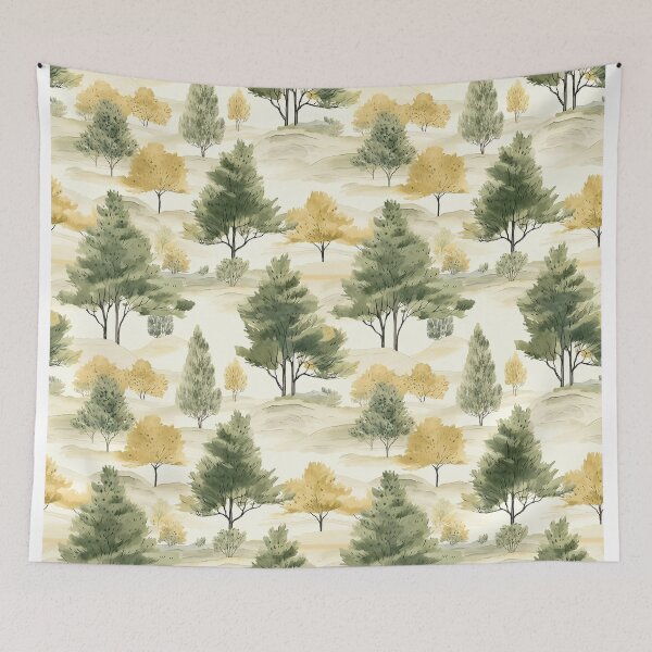 Item preview, Watercolor Forest Tree Nature Landscape Patterns designed and sold by Mandie Kuo.