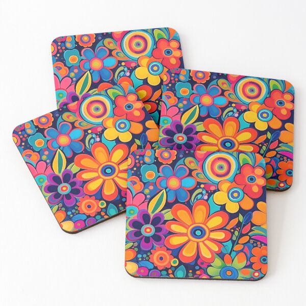 Item preview, Flower Power Colourful Floral Pattern designed and sold by druidwolfart.