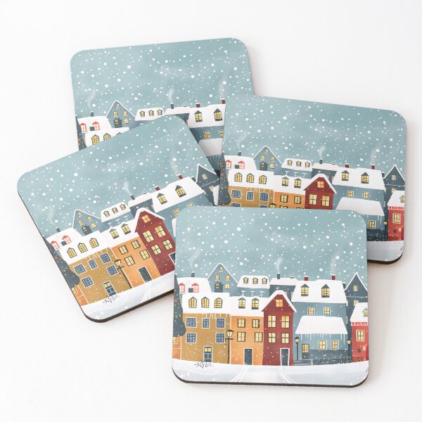 Item preview, Scandinavian winter landscape in folklore style, Christmas and snow designed and sold by NordicArtPrint.
