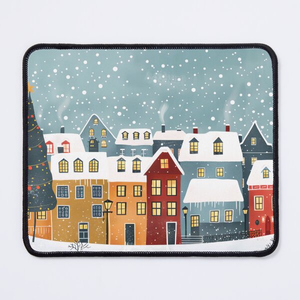 Item preview, Scandinavian winter landscape in folklore style, Christmas and snow designed and sold by NordicArtPrint.