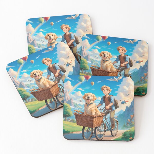 Item preview, A Boy and a Dog Riding Bicycle in Fantasy World designed and sold by MyDearLion.
