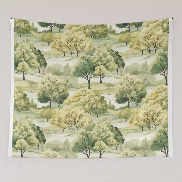 Item preview, Watercolor Forest Tree Nature Landscape Patterns designed and sold by Mandie Kuo.