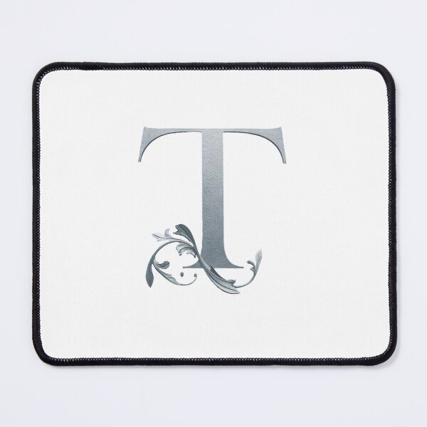 Item preview, Luxury Floral Monogram T: Elegant Grey and Silver Typography designed and sold by Fil4.