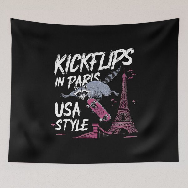 Item preview, "Kickflips in Paris, USA Style" Olympic Skateboarding T-Shirt designed and sold by AI-volution.