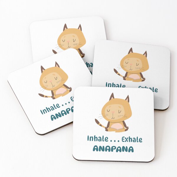 Item preview, Anapana Cat Meditating Inhale Exhale designed and sold by GraTEEtude.