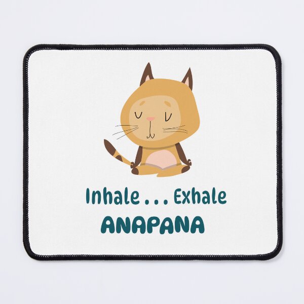 Item preview, Anapana Cat Meditating Inhale Exhale designed and sold by GraTEEtude.