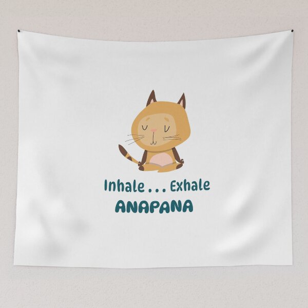Item preview, Anapana Cat Meditating Inhale Exhale designed and sold by GraTEEtude.