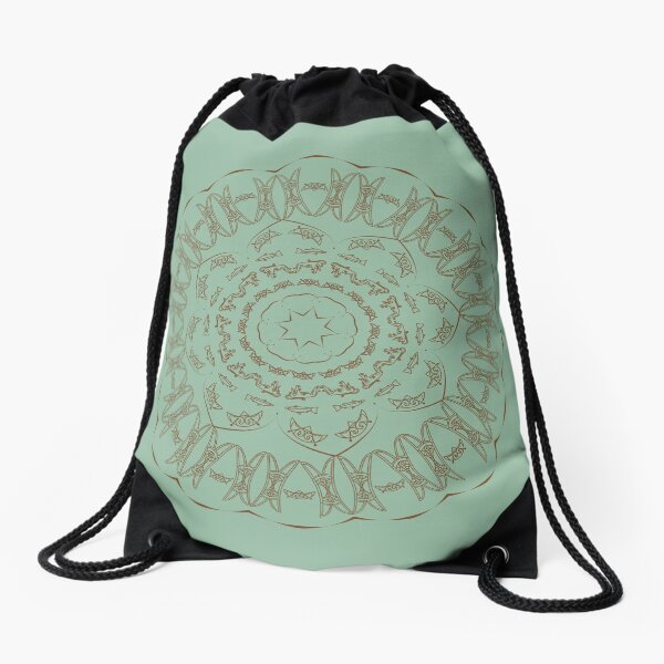 Pictish Symbol Inspired Mandala Drawstring Bag
