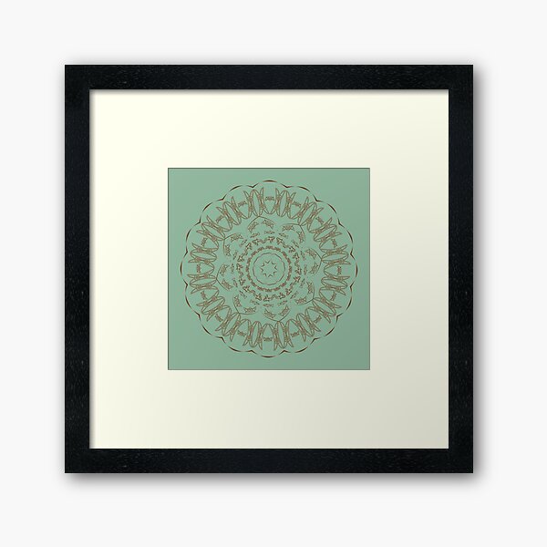 Pictish Symbol Inspired Mandala Framed Art Print