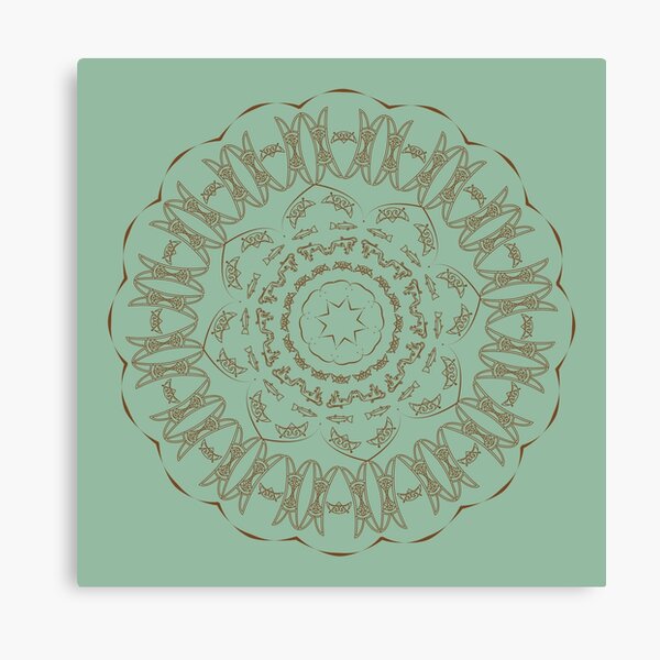 Pictish Symbol Inspired Mandala Canvas Print