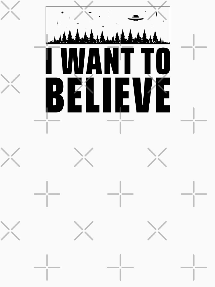 Thumbnail 7 of 7, Essential T-Shirt, I Want To Believe (black) designed and sold by MinimalTouch.