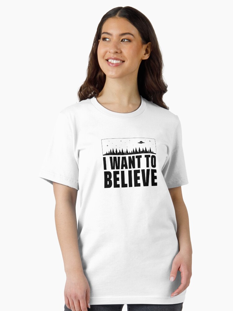 Thumbnail 2 of 7, Essential T-Shirt, I Want To Believe (black) designed and sold by MinimalTouch.